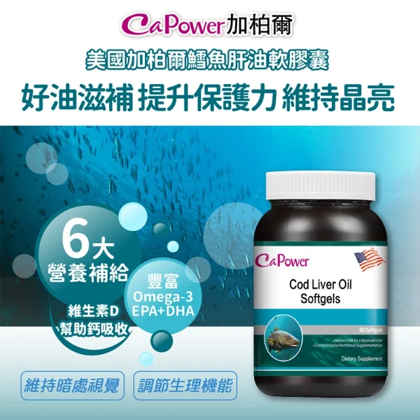 美國鱈魚肝油軟膠囊