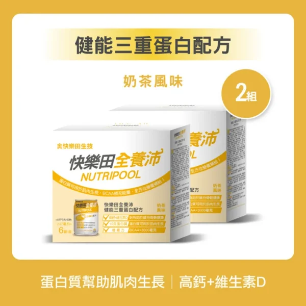 全養沛-健能三重蛋白配方-奶茶風味(奶素/低糖) 237mL,6入/盒X2,共12入